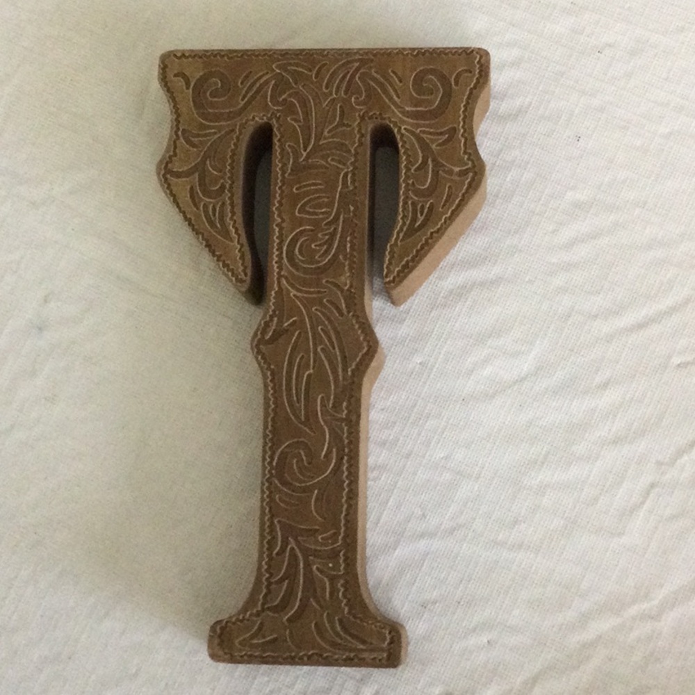 Ashland Brown Ornate Letter T Wall Art